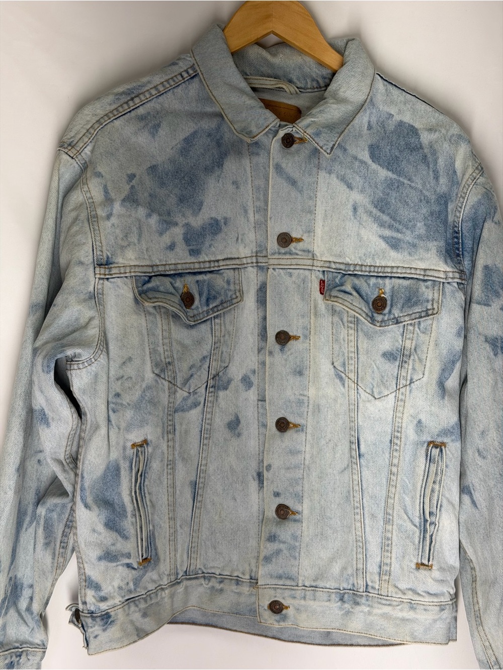 Vintage Levi Strauss & Co. Acid Bleach Wash Denim Trucker Jacket (Made in USA)
